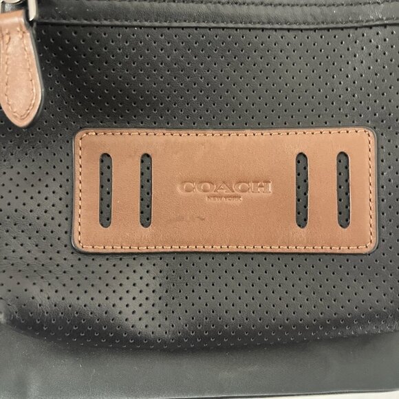 Coach Men's Punched Leather Convertible Backpack Black - Used Trek Terrain - Picture 3 of 13